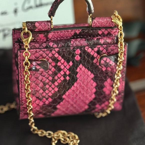 Dolce & Gabbana Pink Mini Bag with Exotic Print - Picture 4 of 4